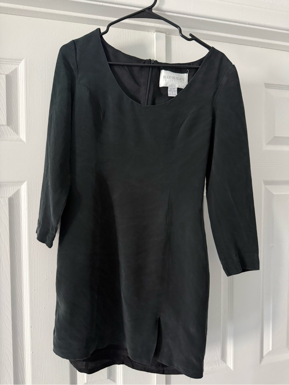 Hugo Buscati Black Scoop-Neck Mini Dress